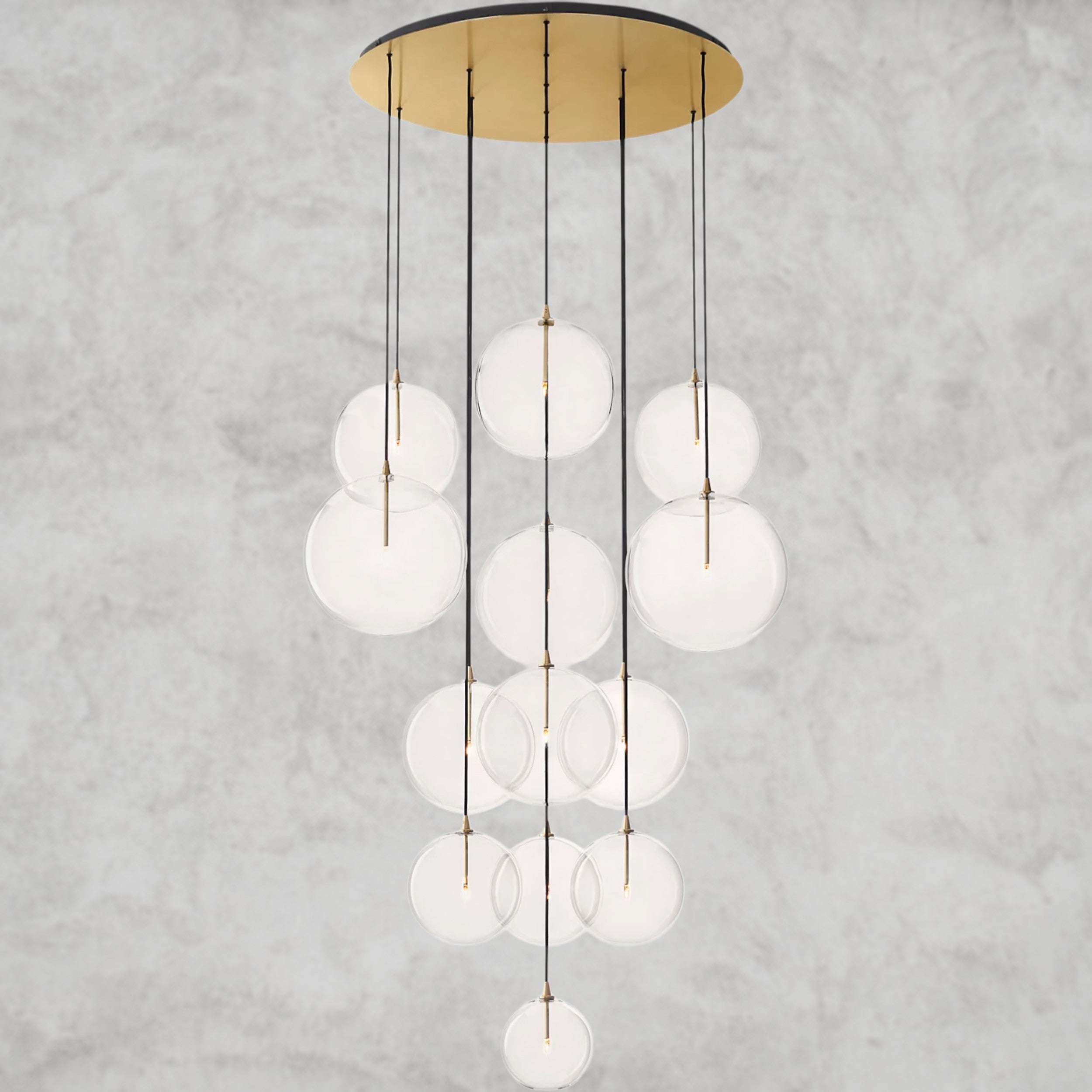 Glass Globe Mobile Cluster Chandelier 28", 44"